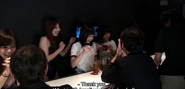  Hot hostess Yuri Sakura and her friends suck hairy pricks